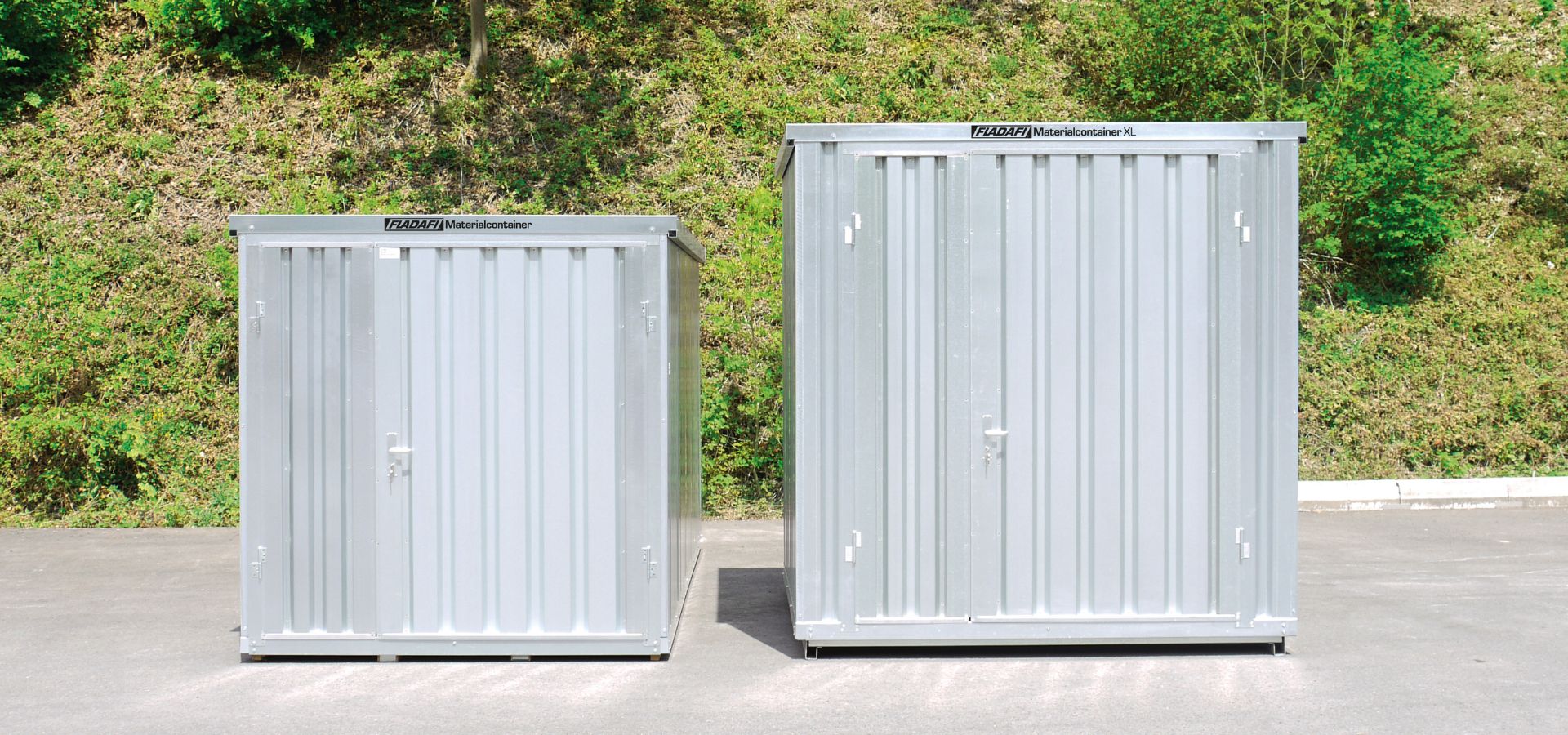 Lagercontainer von FLADAFI® in Standardhöhe und extra hoch